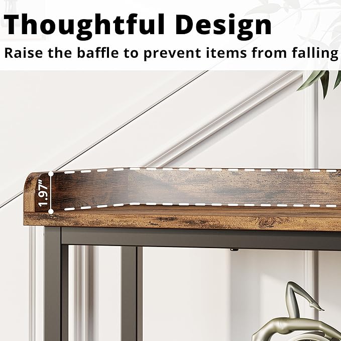 IRONCK Console Table, Sofa Table with Power Outlet, Farmhouse Hallway Table for Entryway, Living Room, Height Adjustable, Easy Assembly, Rustic Brown,55"-NeatNest