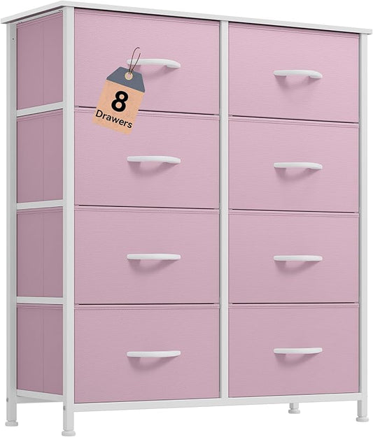 DWVO Fabric Dresser for Room, Tall Storage 8 Drawers, Black Dresser & Chest of Drawers, Storage Drawer Organizer for Closet, Living Room-NeatNest