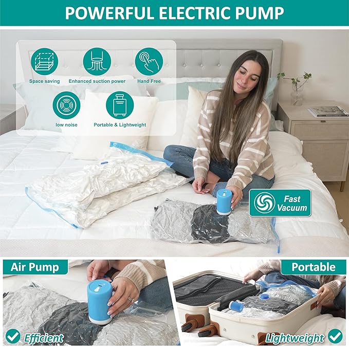 30 Pack Space Saver Storage Bags with Electric Air Pump-NeatNest