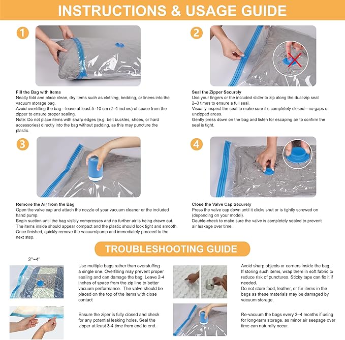 Vacuum Storage Bags with Electric Pump, 22 Pack (3 Jumbo/3 Large/8 Medium/8 Small) Vacuum Seal Space Saver Bags for Clothing, Pillows, Blanket, Bedding, Comforters-NeatNest