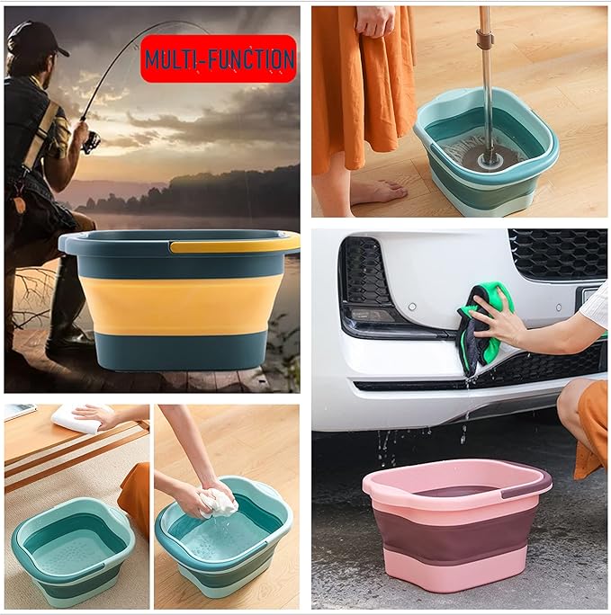 Collapsible Foot Tub Feet Soaking Spa Bath with Massager Acupoints for Circulation, Plastic Inflatable Feet Soak Basin Foldable Foot Soaker Bucket Footbath Bowl Tools for Men Adults, Black-NeatNest