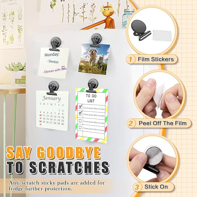 Grtard 500pack Magnetic Clips Heavy Duty, Black Magnet Clips for Fridge, Refrigerator Magnets, Scratch Free Magnets with Clip, Strong Magnetic Clip for Whiteboard, Refrigerator, Locker, Classroom