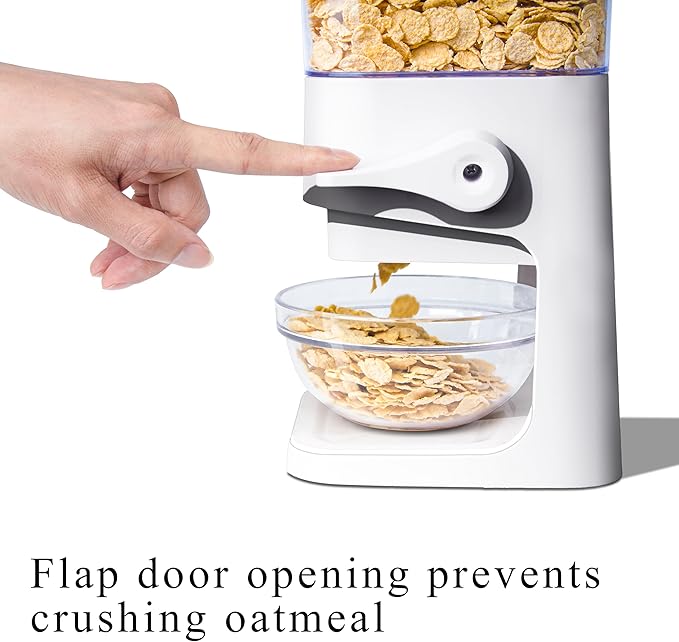 Cereal Dispenser Countertop, 5L Cereal Containers Storage Dispenser for Pantry, Large Dry Food Cereal Dispenser, Not Easy to Crush Cereal, Can Hold Oatmeal, Candy, Snack, Grain, Pet Food (White, 3Pc)-NeatNest