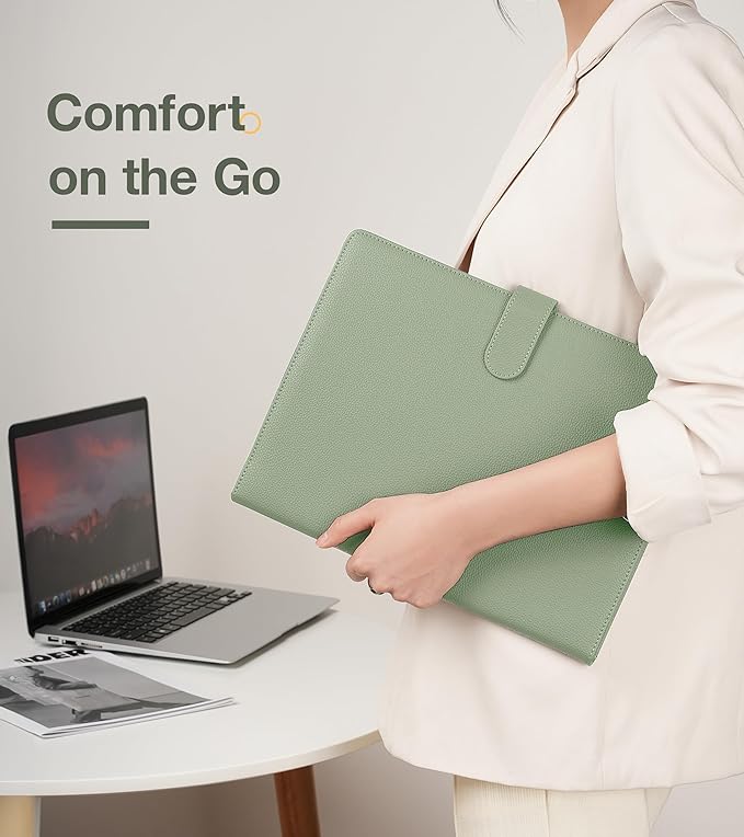 Clipboard Folder Padfolio, Mymazn Writing Portfolio Faux Leather Clipboards with Cover for Legal Pad Holder Letter Size A4 8.5 x 11 for Business Conference Notepad Clip Board (Sage)-NeatNest