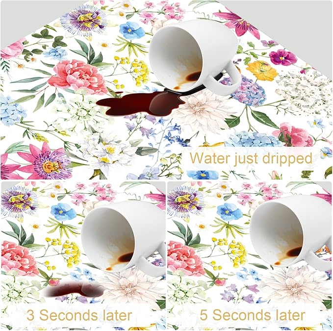 Colorful Flower Dish Drying Mats for Kitchen Counter Absorbent Fast Dry Dish Drainer Rack Mats for Dishes Utensils Pot and Pan, Kitchen Accessories 24"x16"-NeatNest