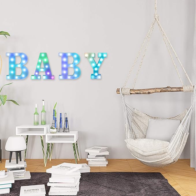 Foaky Colorful LED Letter Lights with Remote,Marquee Light Up Letters Sign for Night Light Wedding/Birthday Party Battery Powered Christmas Lamp Home Bar Decoration(O)-NeatNest
