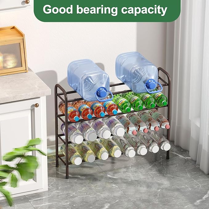 Metal Shoe Rack, Expandable Metal Shoe Rack for Closet, Entryway & Hallway (Brown, 4-Tier_Long)-NeatNest