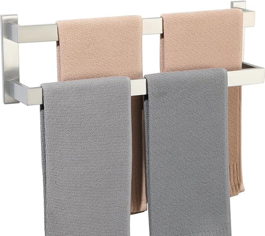 Alise Bath Double Towel Bars,Black Towel Holder Towel Racks for Bathroom Lavatory,Wall Mount Towel Hanger SUS304 Stainless Steel Towel Rail,GOY2500-LS Brushed Nickel 20 Inch