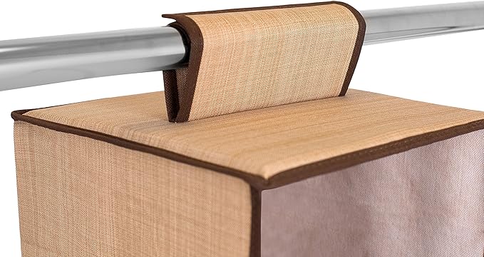 Internet's Best Hanging Closet Organizer - 6 Shelf - Clothing Sweaters Shoes Accessories Storage - Brown - College Dorm Kids Room Essential - Beige-NeatNest