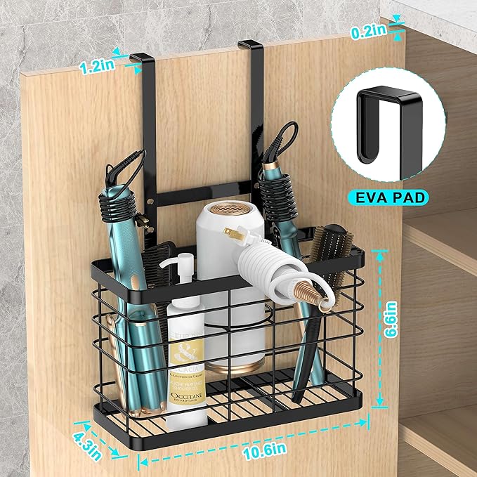 Hair Tool Organizer - Blow Dryer & Hair Dryer Holder Cabinet Door, Bathroom Organizer & Storage Basket for Styling Tools-NeatNest