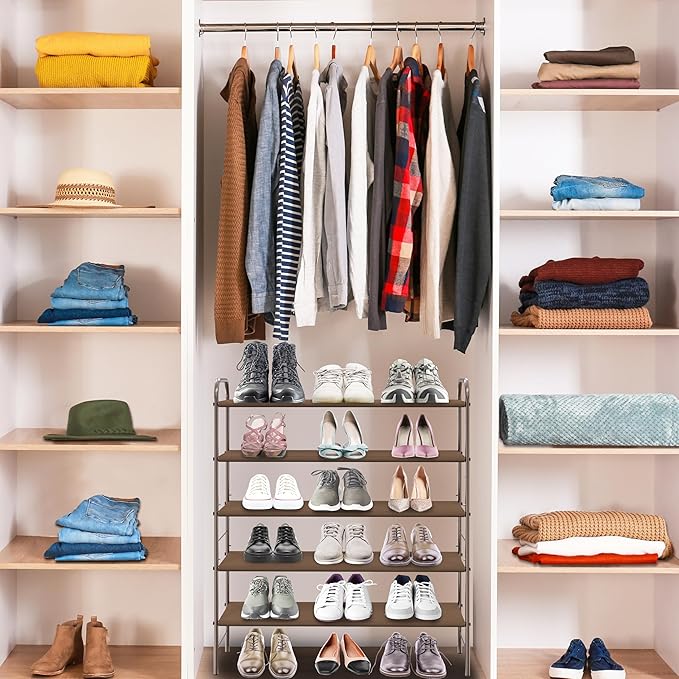 Simple Houseware 5-Tier Shoe Rack Storage Organizer, Bronze-NeatNest