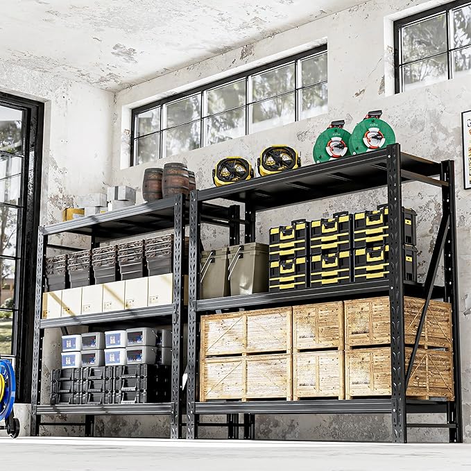Heavy Duty Garage Shelves – Metal Shelving Unit with Adjustable 3-Tier Storage Shelves for Garage Organization, Industrial Shelving Rack for Heavy Duty Storage Needs16 D x50 W x48 H-NeatNest