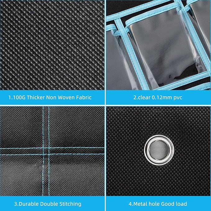 KEEPJOY Classroom Pocket Chart Organizer,Cell Phones Calculator Holder for Classroom with 30 Clear Pockets and Number Sticker Size 33.5x 24.5 Inch (2pack-black)-NeatNest