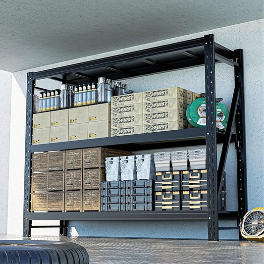 Heavy Duty Garage Shelves – Metal Shelving Unit with Adjustable 3-Tier Storage Shelves for Garage Organization, Industrial Shelving Rack for Heavy Duty Storage Needs16 D x50 W x48 H-NeatNest