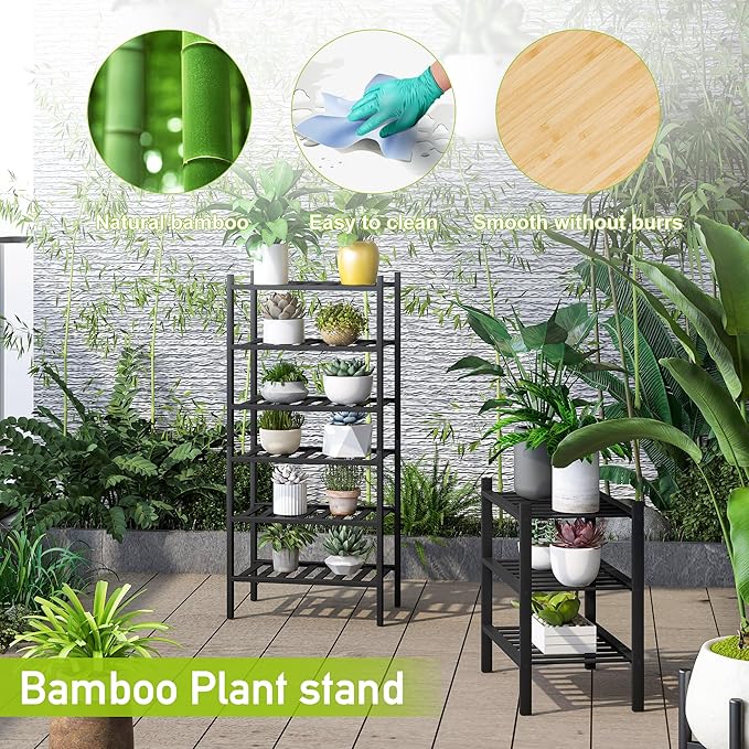 BMOSU 3-Tier Bamboo Small Shoe Rack Premium Stackable Shoe Shelf Storage Organizer for Hallway Closet Living Room Entryway Organizer (Black Bamboo)-NeatNest