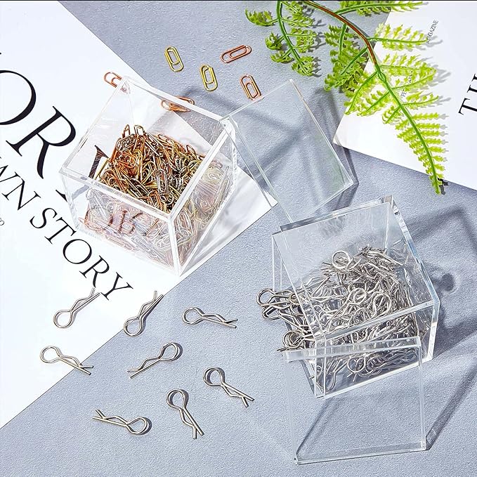 Blulu 8 Pieces Clear Acrylic Plastic Jewelry Box Mini Storage Box Mini Cube Containers with Lids for Candy Pill and Tiny Jewelry(Square,2.2 x 2.2 x 2.2 Inch)-NeatNest