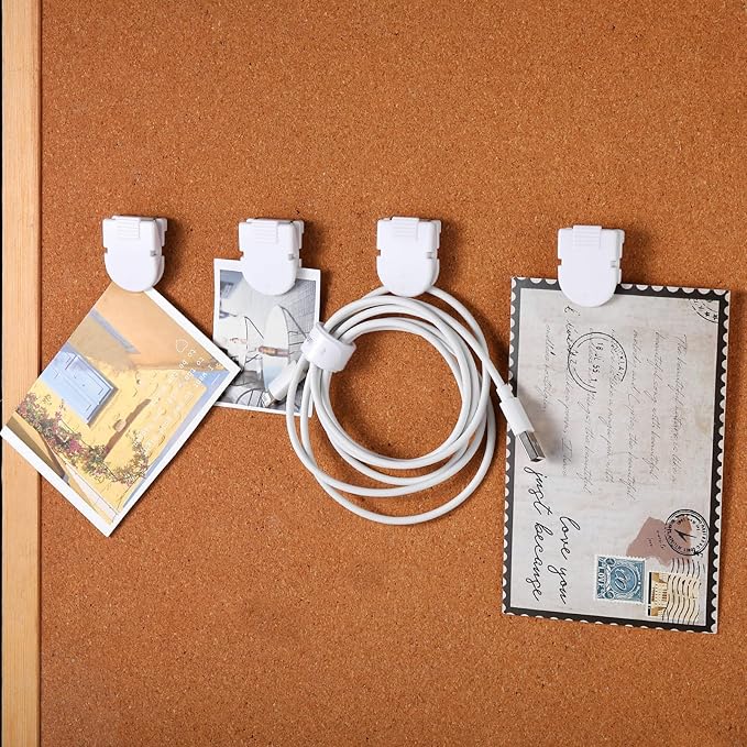 25 Pcs Cubicle Clips Fabric Panel Cubicle Accessories Fabric Partition Panel Wall Clip Office Photos Wall for Notes Memos Standard Size, 40-Sheet Capacity (White)