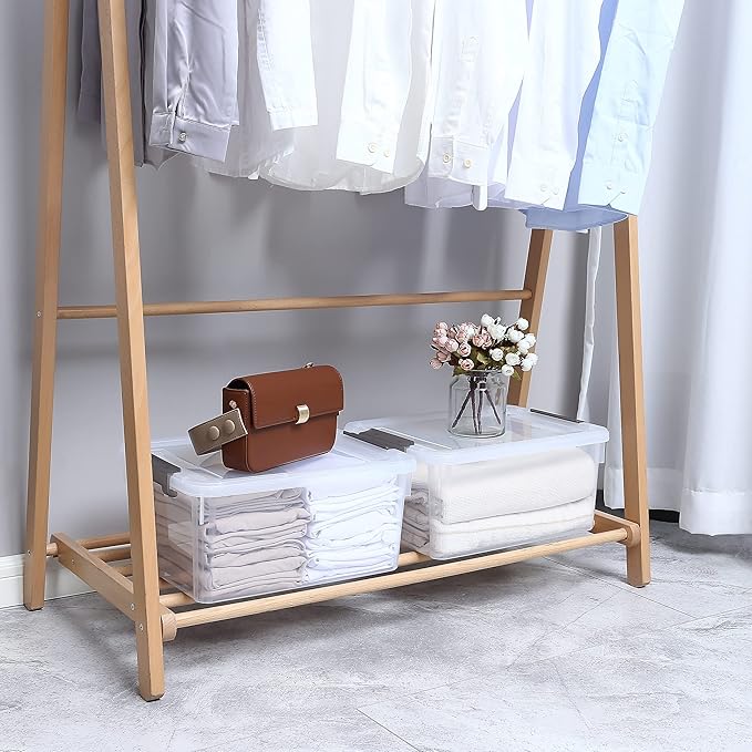 Citylife 17 QT Plastic Storage Bins with Latching Lids Stackable Storage Containers for Organizing Large Clear Storage Box for Garage, Closet, Kitchen, 4 Packs-NeatNest