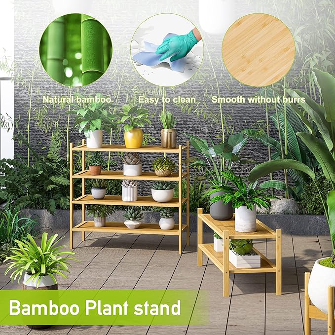 BMOSU 2-Tier Bamboo Shoe Rack Premium Stackable Shoe Shelf Storage Organizer for Hallway Closet Living Room Entryway Organizer(Natural)-NeatNest