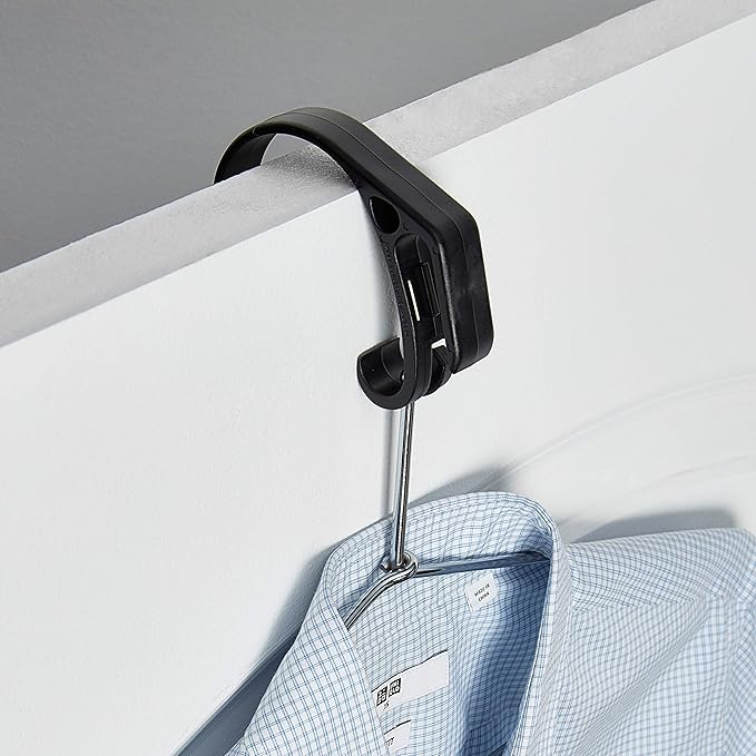 Travel Tool Over shower door hook Traveler's Steamer Clip Hook, Over The Door Hanger for Shower, Heavy Duty Clip Hooks for Clothes Bottle Opener & Phone Stand-4 pack, the family travel pack