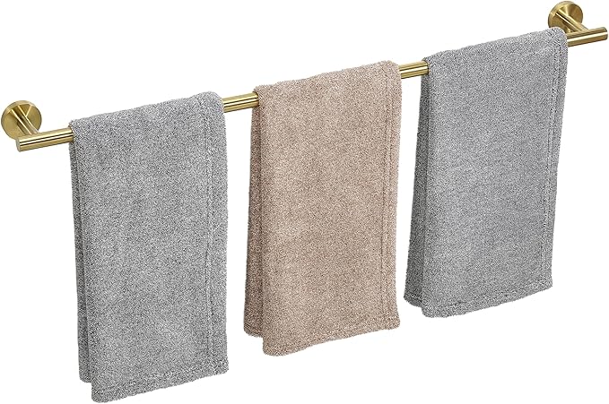 Brushed Gold Towel Bar, 30 Inch Towel Racks for Bathroom Wall Mounted, Thicken SUS304 Stainless Steel Heavy Duty Hand Towel Holder Organizer, Bathroom Accessories, Total Length 32.5 Inch-NeatNest