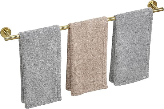 Brushed Gold Towel Bar, 30 Inch Towel Racks for Bathroom Wall Mounted, Thicken SUS304 Stainless Steel Heavy Duty Hand Towel Holder Organizer, Bathroom Accessories, Total Length 32.5 Inch-NeatNest