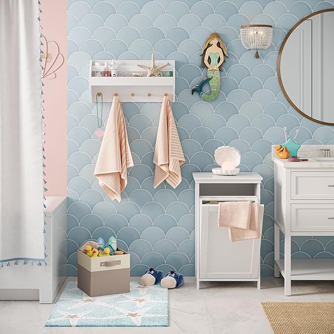 RiverRidge Kids storage bins - 10.5 Cube Storage Organizer with Handles – Taupe Two-Tone closet organizers and storage for Toys, Shoes & More - Fits Cabinets