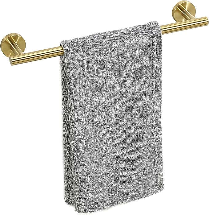 Brushed Gold Towel Bar, 14 Inch Towel Racks for Bathroom Wall Mounted, Thicken SUS304 Stainless Steel Heavy Duty Hand Towel Holder Organizer, Bathroom Accessories, Total Length 16.5 Inch-NeatNest