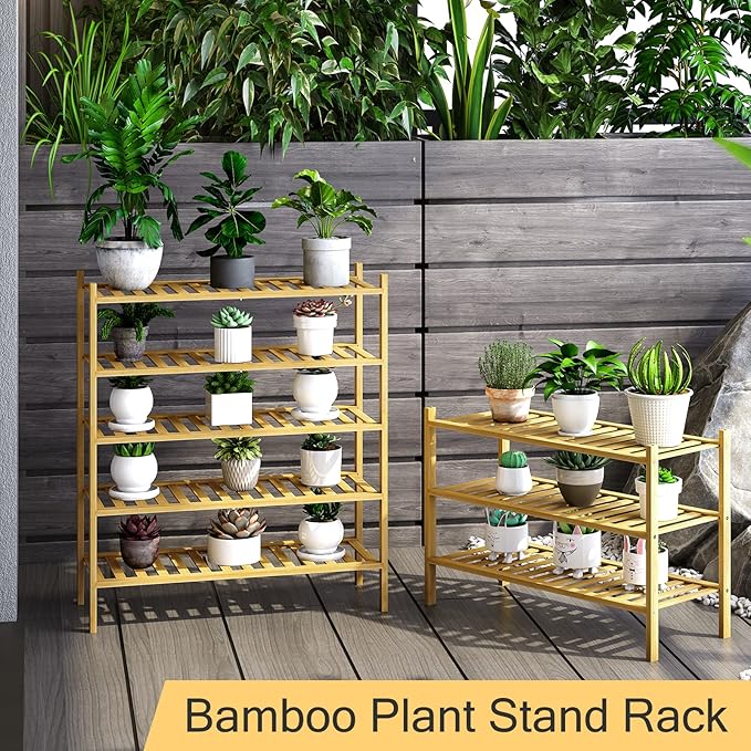 5-Tier Bamboo Shoe Rack for Entryway, Stackable | Heavy Duty | Multi-Function, Free Standing Shoe Racks for Bedroom Hallway Closet-NeatNest