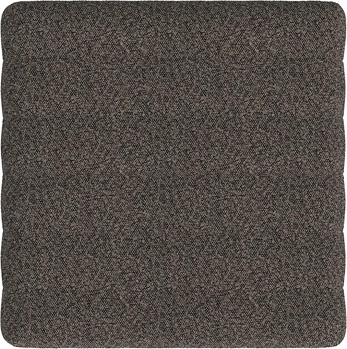 HomePop Modern Channel Tufted Ottoman Home Décor|Ottoman for Living Room & Bedroom - Dark Brown Boucle