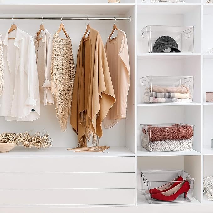 ClearSpace Clear Plastic Storage Bins – Pantry Organizers & Storage Containers, Cabinet Organizer - Home Organization Must Haves for Kitchen, Laundry Room, Office, Closet, Garage & Freezer-NeatNest