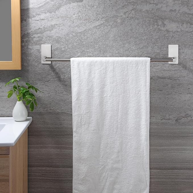 Taozun Towel Bar - 24 Inch Self Adhesive Towel Holder, Hand Towel Rack Stick on Wall, SUS 304 Stainless Steel Bathroom Hardware Accessory
