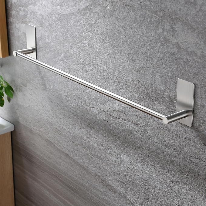Taozun Towel Bar - 24 Inch Self Adhesive Towel Holder, Hand Towel Rack Stick on Wall, SUS 304 Stainless Steel Bathroom Hardware Accessory