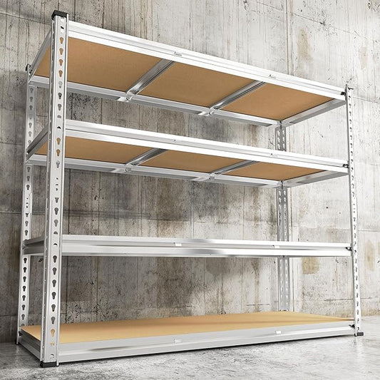 REIBII Garage Shelving, 4 Tier Storage Shelves Load 2000LBS, Adjustable Garage Shelving Heavy Duty, Metal Shelves Unit for Basement, Warehouse, 48" W x 60" H x 18" D, Galvanized-NeatNest