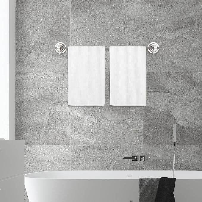 BOPai Extendable Suction Cup Towel Bar 17-28.5", Removeable Shower Door Mat Rod, Brushed Nickel-NeatNest