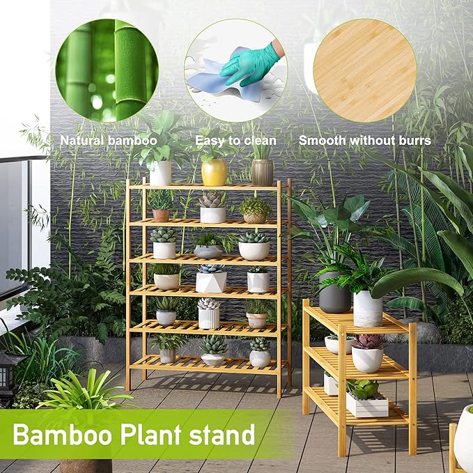 BMOSU 3-Tier Bamboo Shoe Rack Premium Stackable Shoe Shelf Storage Organizer for Hallway Closet Living Room Entryway Organizer (Natural Bamboo)-NeatNest