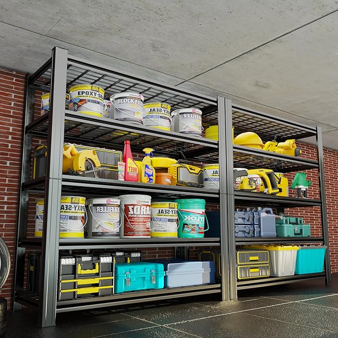 Garage Shelving,Heavy Duty 5-Tier Wire Shelving Unit - 72" H x 35.4" W x 15.7" D, 2500 lbs Load Capacity Storage Shelves,Adjustable Metal Shelves for Garage, Kitchen, and Pantry Storage-NeatNest
