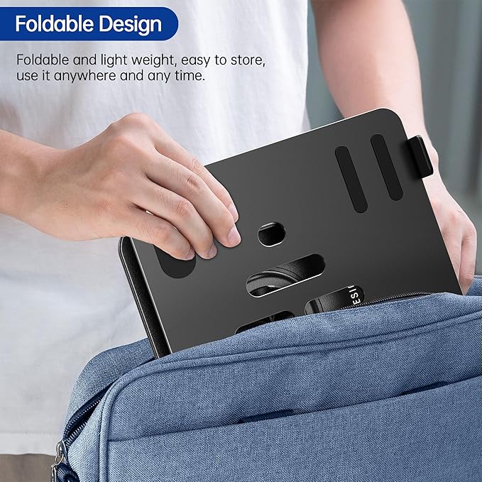 BESIGN LS11 Laptop Stand with 360° Rotating Base, Ergonomic Adjustable Notebook Holder, Riser Holder Computer Stand Compatible with Air, Pro, Dell, HP, Lenovo More 10-14" Laptops (Black)-NeatNest