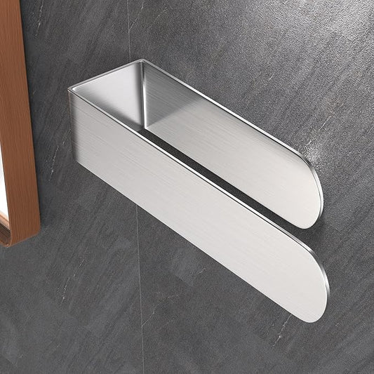 HUFEEOH Hand Towel Holder, Silver Hand Towel Bar, Self Adhesive Bathroom Towel Bar Stick on Wall, Stainless Steel Brushed