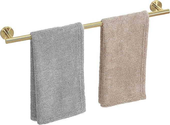 Brushed Gold Towel Bar, 24 Inch Towel Racks for Bathroom Wall Mounted, Thicken SUS304 Stainless Steel Heavy Duty Hand Towel Holder Organizer, Bathroom Accessories, Total Length 26.5 Inch-NeatNest