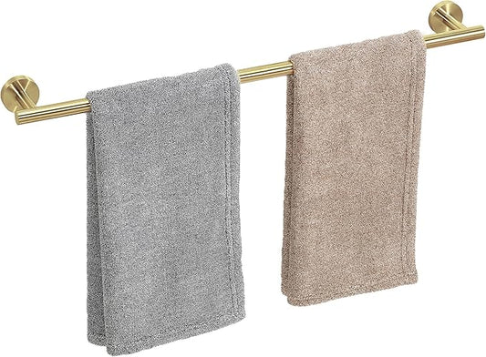 Brushed Gold Towel Bar, 24 Inch Towel Racks for Bathroom Wall Mounted, Thicken SUS304 Stainless Steel Heavy Duty Hand Towel Holder Organizer, Bathroom Accessories, Total Length 26.5 Inch-NeatNest