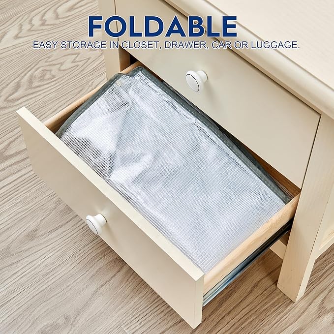 80L Clear Large Storage Bag, Clothes Storage Containers for Organizing Closet, Bedroom, Underbed, Comforters, Clothing, Blankets, Pillow, Foldable Organizer with Sturdy Handle and Zippers (6)-NeatNest
