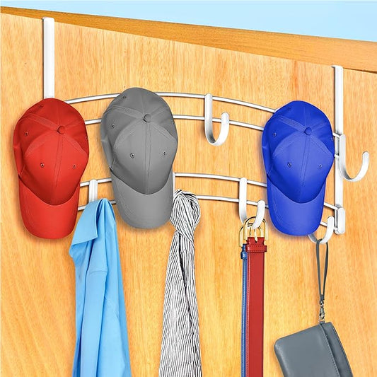 LYNK Professional® Home™ Over Door Hooks Rack - 9 Hook Over Door Hanger - Over Door Towel Rack - Hanging Towels or Clothes - Bathroom, Bedroom or Laundry Room - Lifetime Ltd. Warranty - White