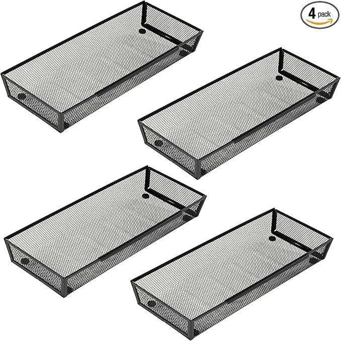 ihomecooker Mesh Tray Silverware Drawer Organizer Utensil Cutlery Tray Office Supplies Organizer for Flatware, Knives,Home,Office, School,Bedroom 15X6'' Black-NeatNest