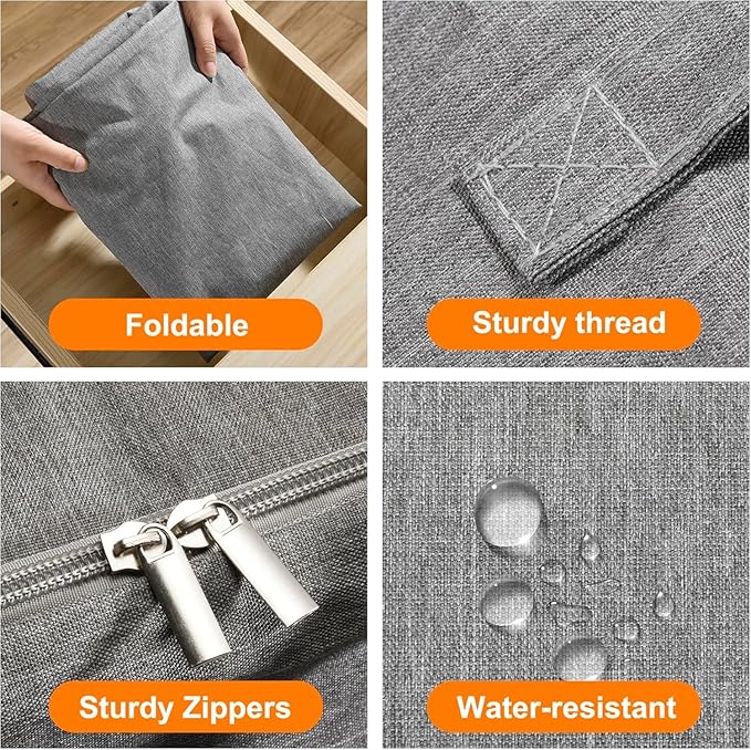 3 Pack 85L Comforter Storage Bags, Extra Large Bedding Storage Bags with Card and Clear Window, Reinforced Handles & Zippers, Foldable Closet Organizers for Blanket Pillow Clothes-NeatNest