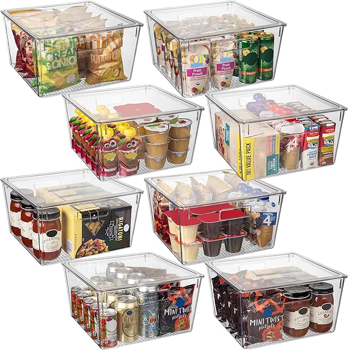 CLEARSPACE Plastic Storage Bins with Lids XL – Perfect Kitchen Organization or Pantry Storage – Fridge Organizer, Pantry Organization and Storage Bins, Cabinet Organizers-NeatNest