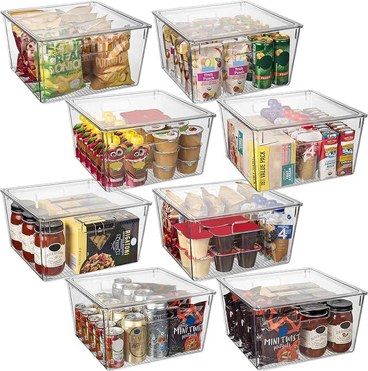 CLEARSPACE Plastic Storage Bins with Lids XL – Perfect Kitchen Organization or Pantry Storage – Fridge Organizer, Pantry Organization and Storage Bins, Cabinet Organizers-NeatNest