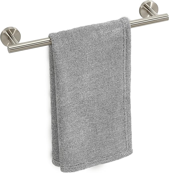 Brushed Nickel Towel Bar, 14 Inch Towel Racks for Bathroom Wall Mounted, Thicken SUS304 Stainless Steel Heavy Duty Hand Towel Holder Organizer, Bathroom Accessories, Total Length 16.5 Inch-NeatNest