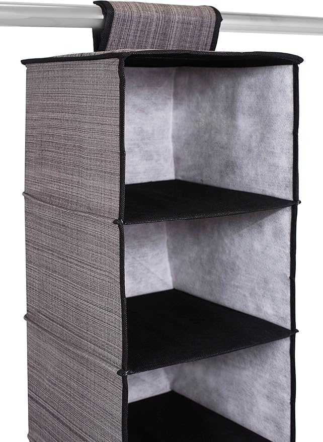 Internet's Best Hanging Closet Organizer - 6 Shelf - Clothing Sweaters Shoes Accessories Storage - Grey-NeatNest