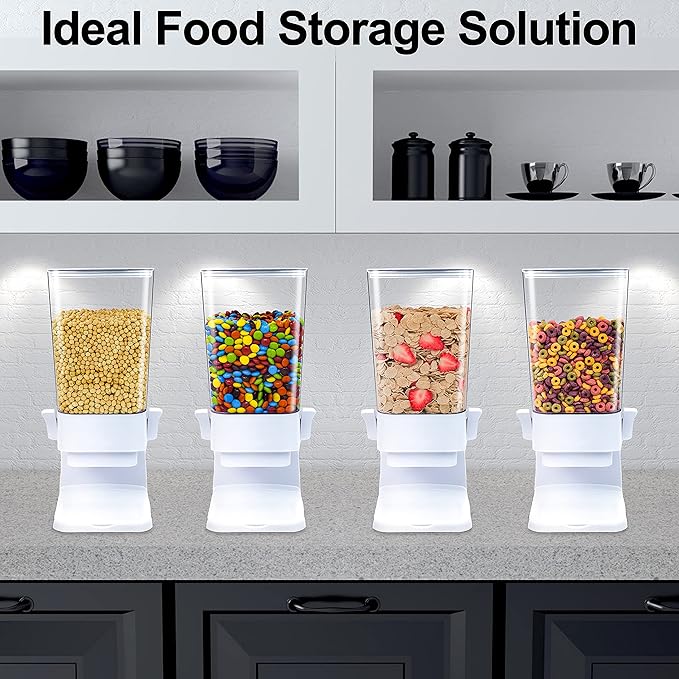 Cereal Dispenser Countertop with lids, 5L Organization and Storage Containers for Kitchen and pantry, Plastic Containers for food, Cereal, Rice, Beans, Grains, Nuts, Oatmeal, Pet food, White, 1Pc-NeatNest